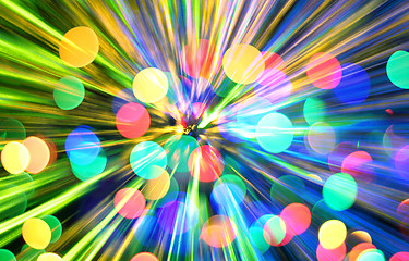 Image showing abstract christmas lights explosion