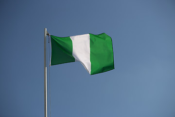 Image showing Nigerian flag in the wind