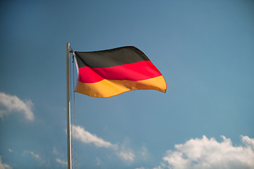 Image showing Germany flag in front of a blue sky