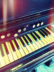 Image showing Antique reed organ, retro style photo