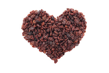 Image showing Raisins in a heart shape