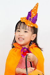 Image showing Asian Chinese Little girl celebrate Halloween.