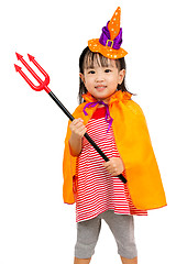 Image showing Asian Chinese Little girl celebrate Halloween.