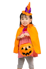 Image showing Asian Chinese Little girl celebrate Halloween.