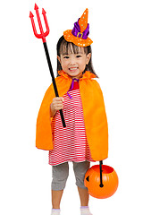 Image showing Asian Chinese Little girl celebrate Halloween.
