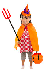 Image showing Asian Chinese Little girl celebrate Halloween.