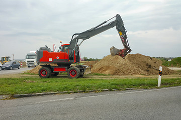 Image showing red excavator