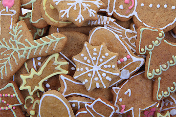 Image showing christmas ginger bread as holiday background