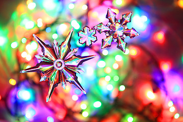 Image showing color christmas lights background