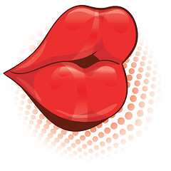 Image showing Vector illustration. Sexy red female lips