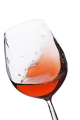 Image showing moving red wine glass