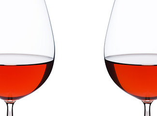 Image showing two isolate red wine glass