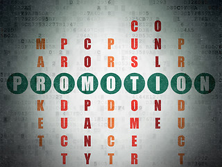 Image showing Advertising concept: word Promotion in solving Crossword Puzzle