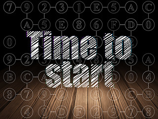 Image showing Time concept: Time to Start in grunge dark room