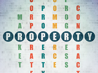 Image showing Finance concept: word Property in solving Crossword Puzzle