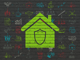 Image showing Finance concept: Home on wall background