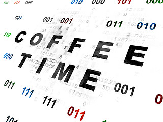 Image showing Time concept: Coffee Time on Digital background