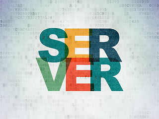 Image showing Web design concept: Server on Digital Paper background