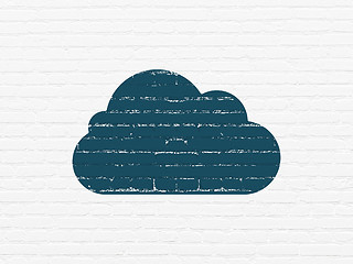 Image showing Cloud technology concept: Cloud on wall background