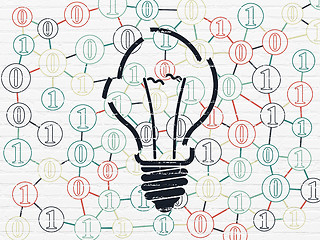 Image showing Finance concept: Light Bulb on wall background