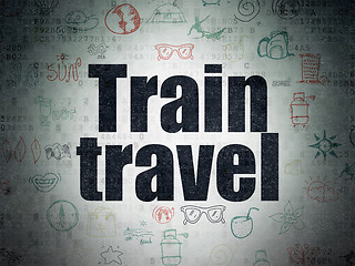 Image showing Vacation concept: Train Travel on Digital Paper background