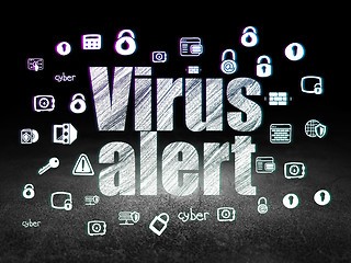 Image showing Safety concept: Virus Alert in grunge dark room