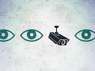 Image showing Safety concept: cctv camera icon on Digital Paper background