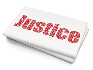 Image showing Law concept: Justice on Blank Newspaper background