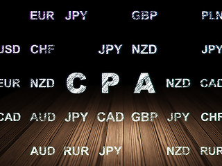 Image showing Finance concept: CPA in grunge dark room