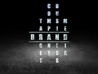 Image showing Marketing concept: word Brand in solving Crossword Puzzle