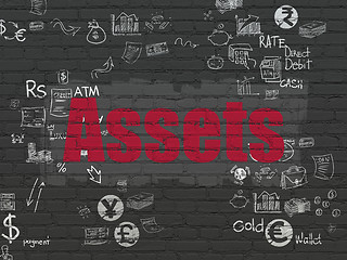 Image showing Money concept: Assets on wall background