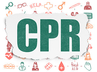 Image showing Health concept: CPR on Torn Paper background