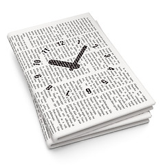 Image showing Time concept: Clock on Newspaper background