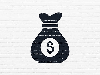 Image showing Business concept: Money Bag on wall background