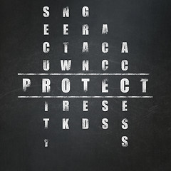 Image showing Safety concept: word Protect in solving Crossword Puzzle