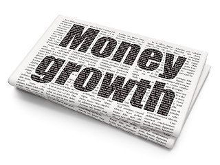 Image showing Banking concept: Money Growth on Newspaper background