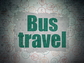 Image showing Travel concept: Bus Travel on Digital Paper background