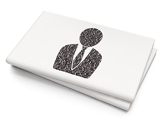 Image showing Law concept: Business Man on Blank Newspaper background