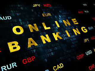 Image showing Currency concept: Online Banking on Digital background