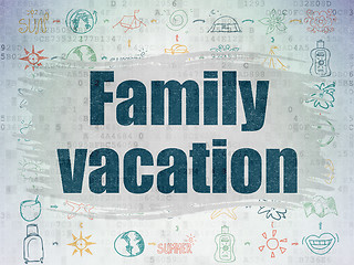 Image showing Travel concept: Family Vacation on Digital Paper background