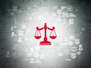 Image showing Law concept: Scales on Digital Paper background