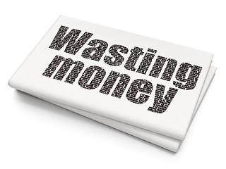 Image showing Banking concept: Wasting Money on Blank Newspaper background