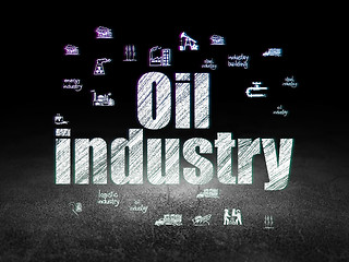 Image showing Manufacuring concept: Oil Industry in grunge dark room