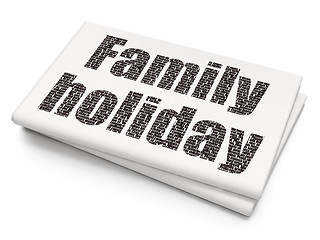 Image showing Tourism concept: Family Holiday on Blank Newspaper background