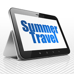 Image showing Travel concept: Tablet Computer with Summer Travel on display