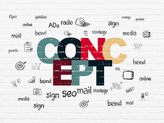 Image showing Marketing concept: Concept on wall background