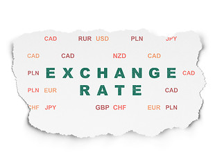 Image showing Banking concept: Exchange Rate on Torn Paper background