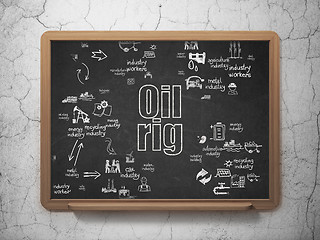 Image showing Manufacuring concept: Oil Rig on School Board background