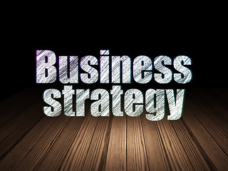 Image showing Business concept: Business Strategy in grunge dark room