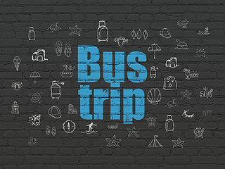 Image showing Tourism concept: Bus Trip on wall background